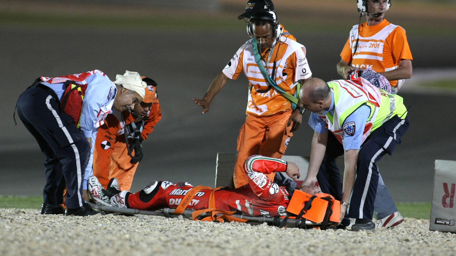 Hayden, After crash, Qatar MotoGP 2009