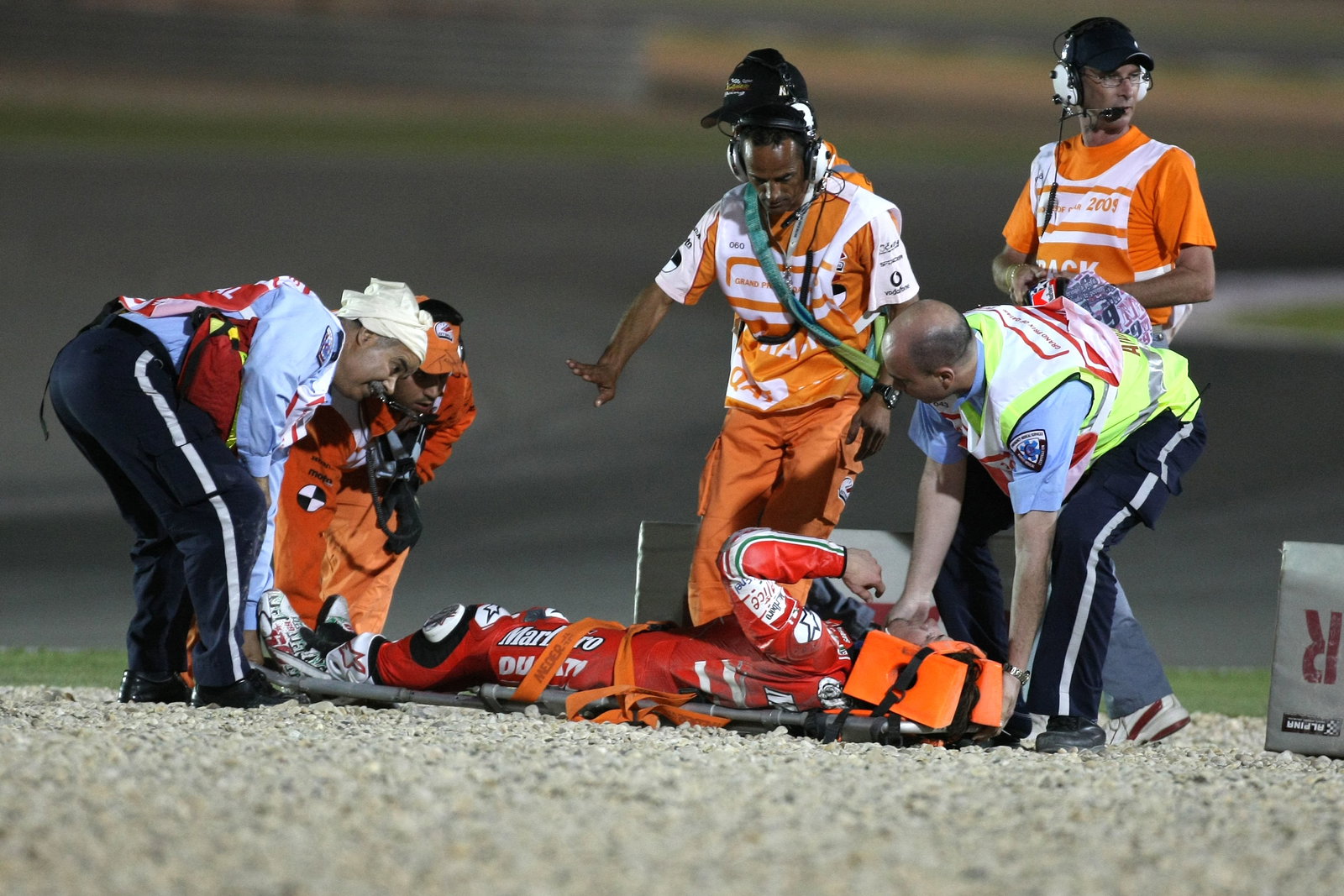 Hayden, After crash, Qatar MotoGP 2009