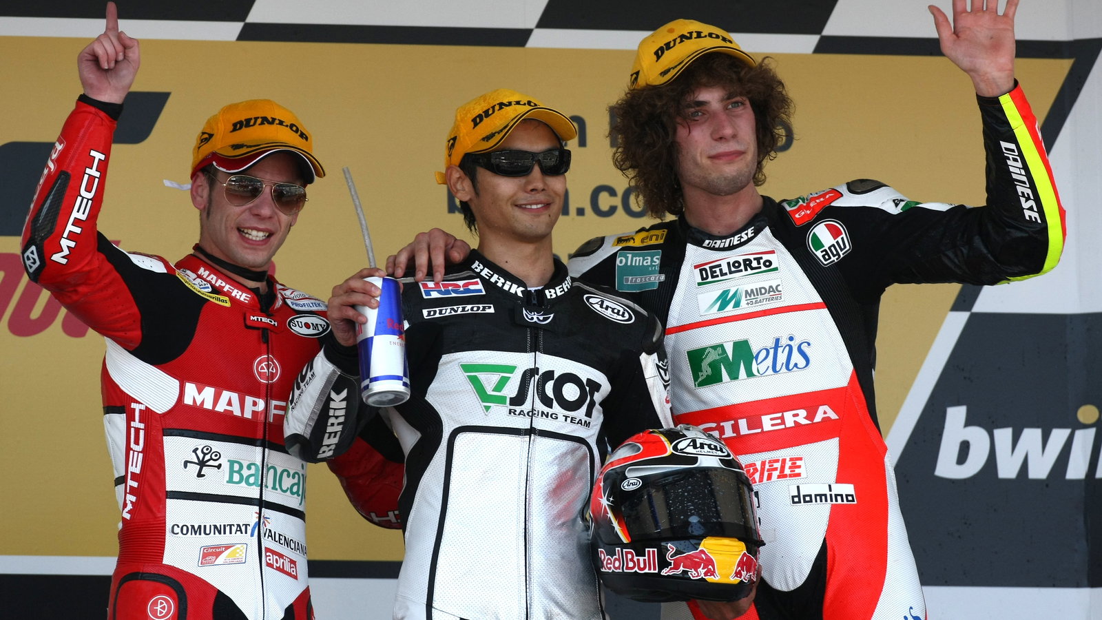 Bautista, Aoyama, Simoncelli, Spanish 250GP Race 2009