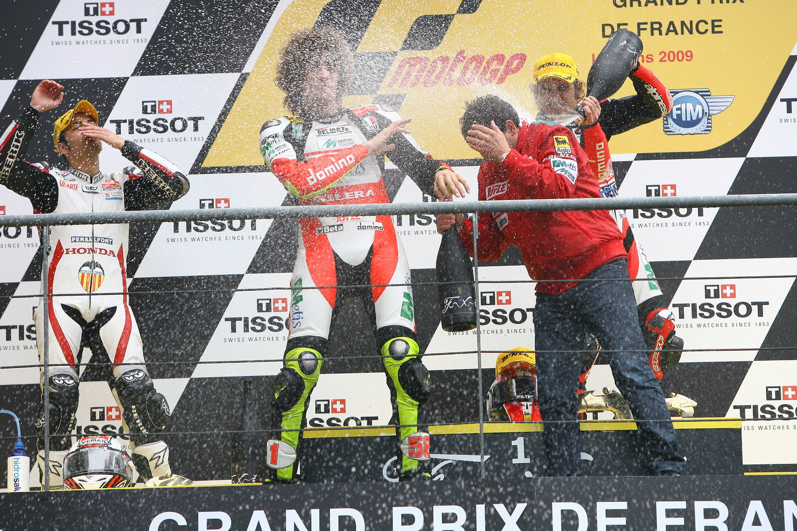 Faubel, Simoncelli and Locatelli, French 250GP Race 2009