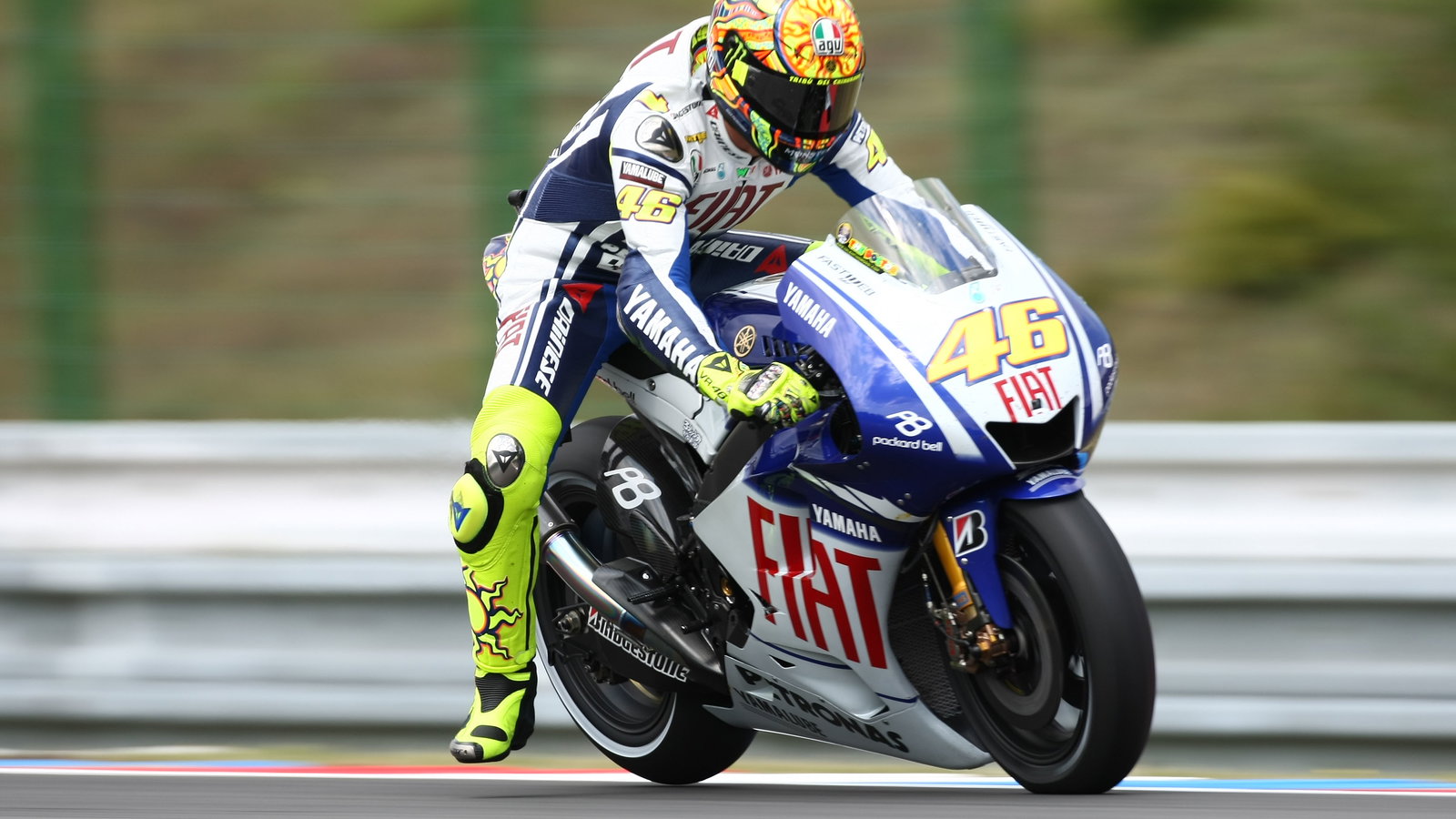 Rossi, Braking, foot out, Czech MotoGP 2009