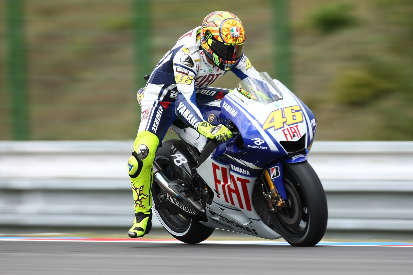 Rossi, Braking, foot out, Czech MotoGP 2009