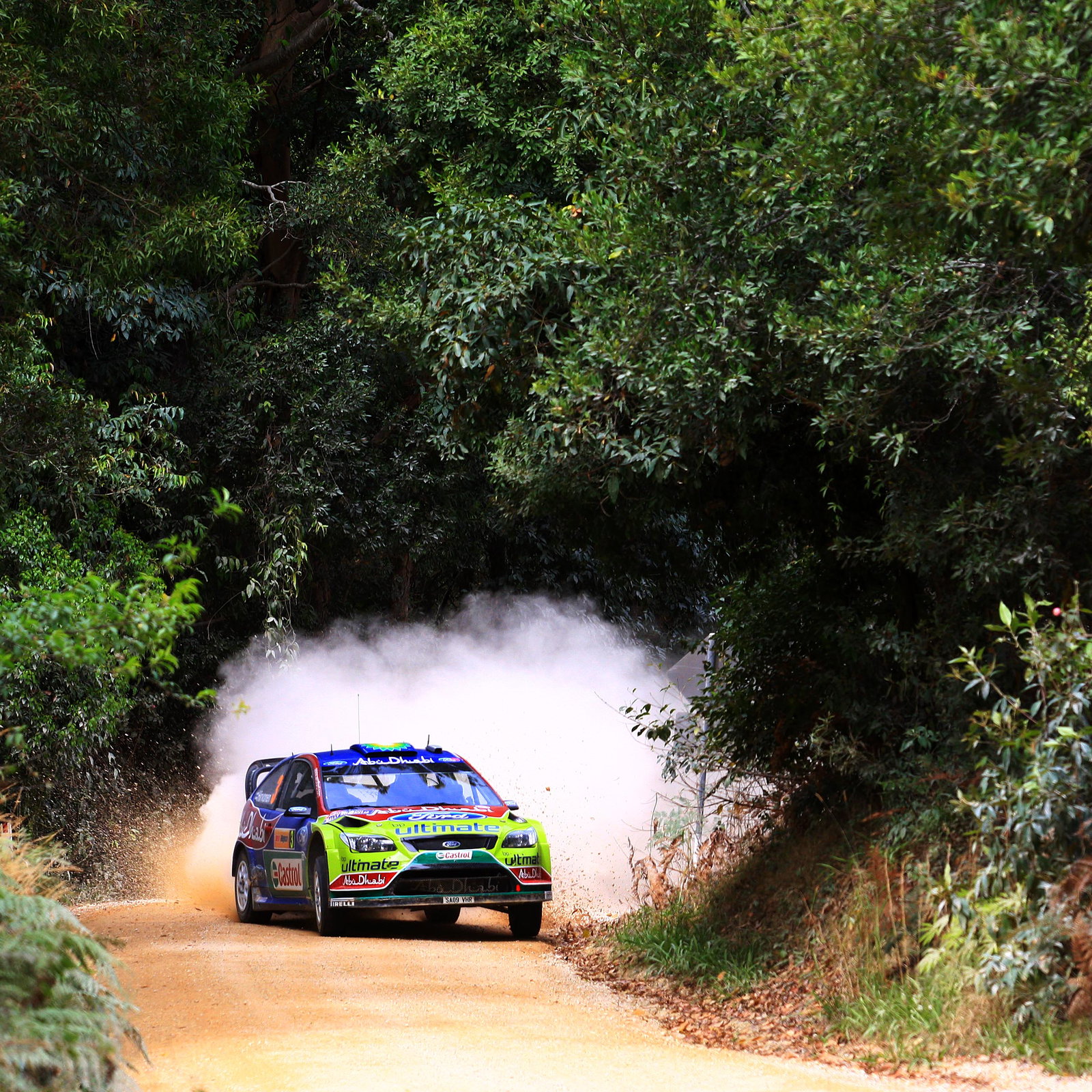 Mikko Hirvonen (Fin) Jarmo Lehtinen (Fin) BP Ford Abu Dhabi WRT, ford Focus RS WRC 09Rd 10 WRC