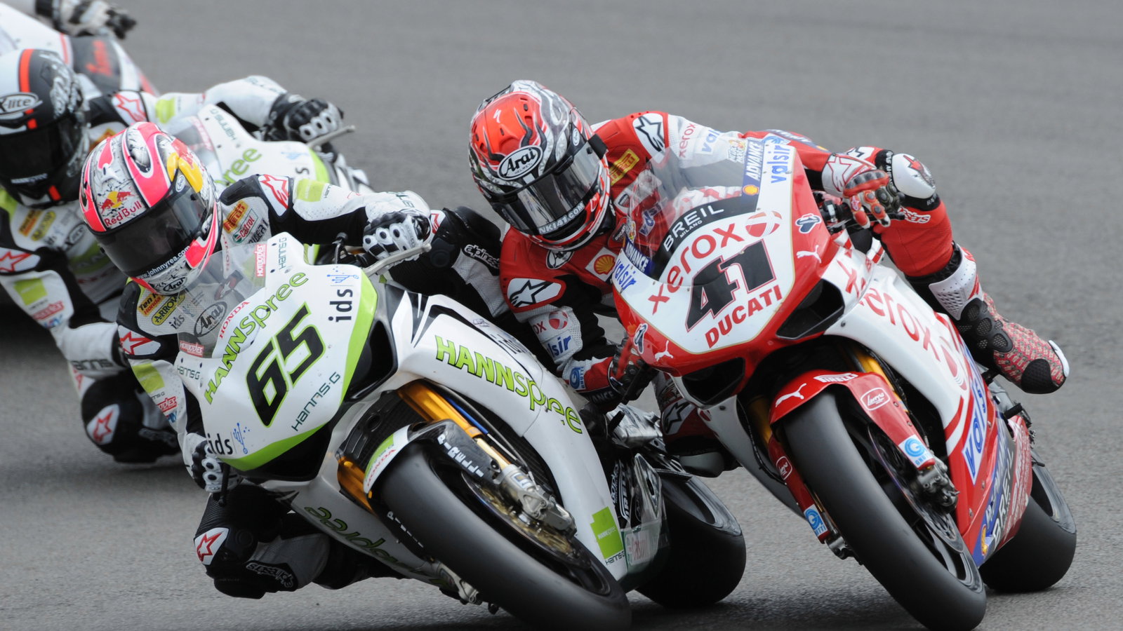 Haga, Rea, Touch, German WSBK Race 2 2009