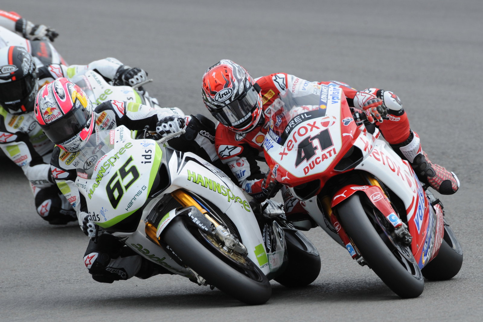 Haga, Rea, Touch, German WSBK Race 2 2009