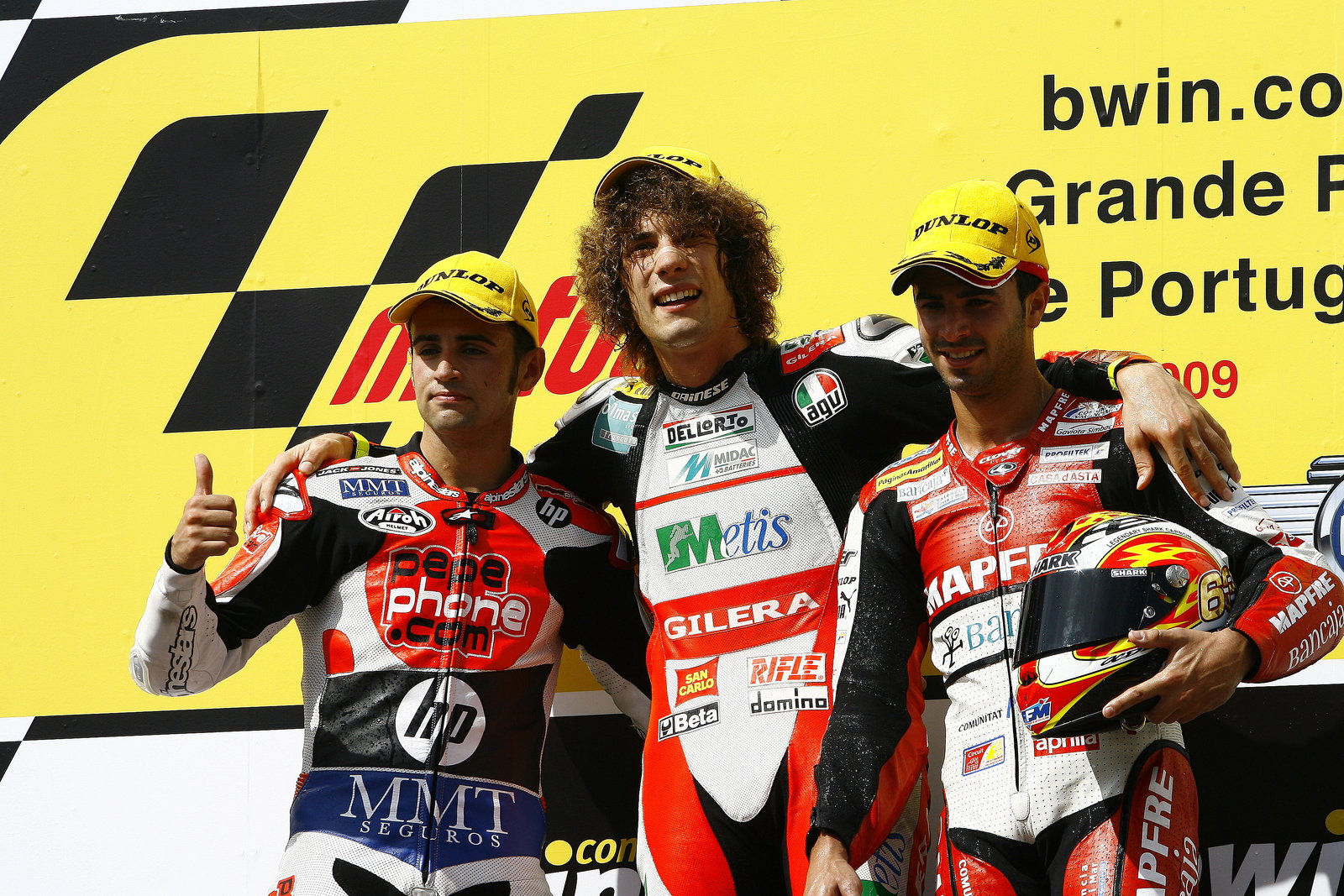 Barbera, Simoncelli, Di Meglio, Portuguese 250GP 2009