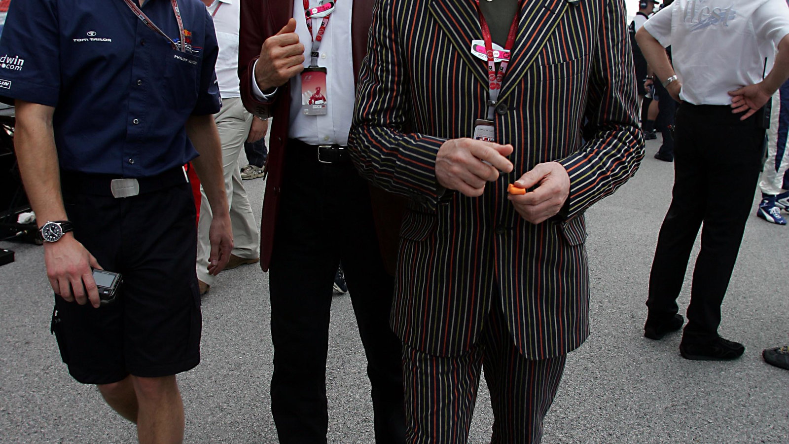 Francis Rossi and Rick Parfitt of Status Quo on the grid in Malaysia