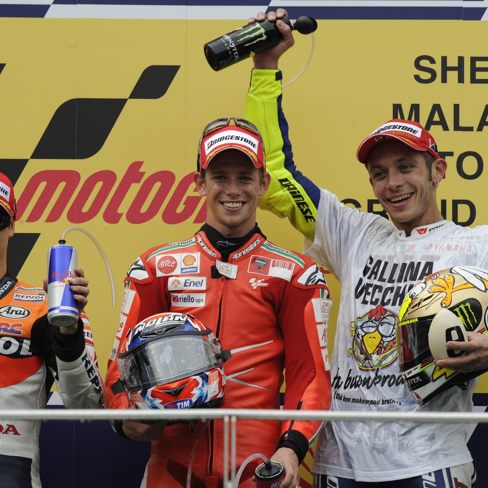 Pedrosa, Stoner and Rossi