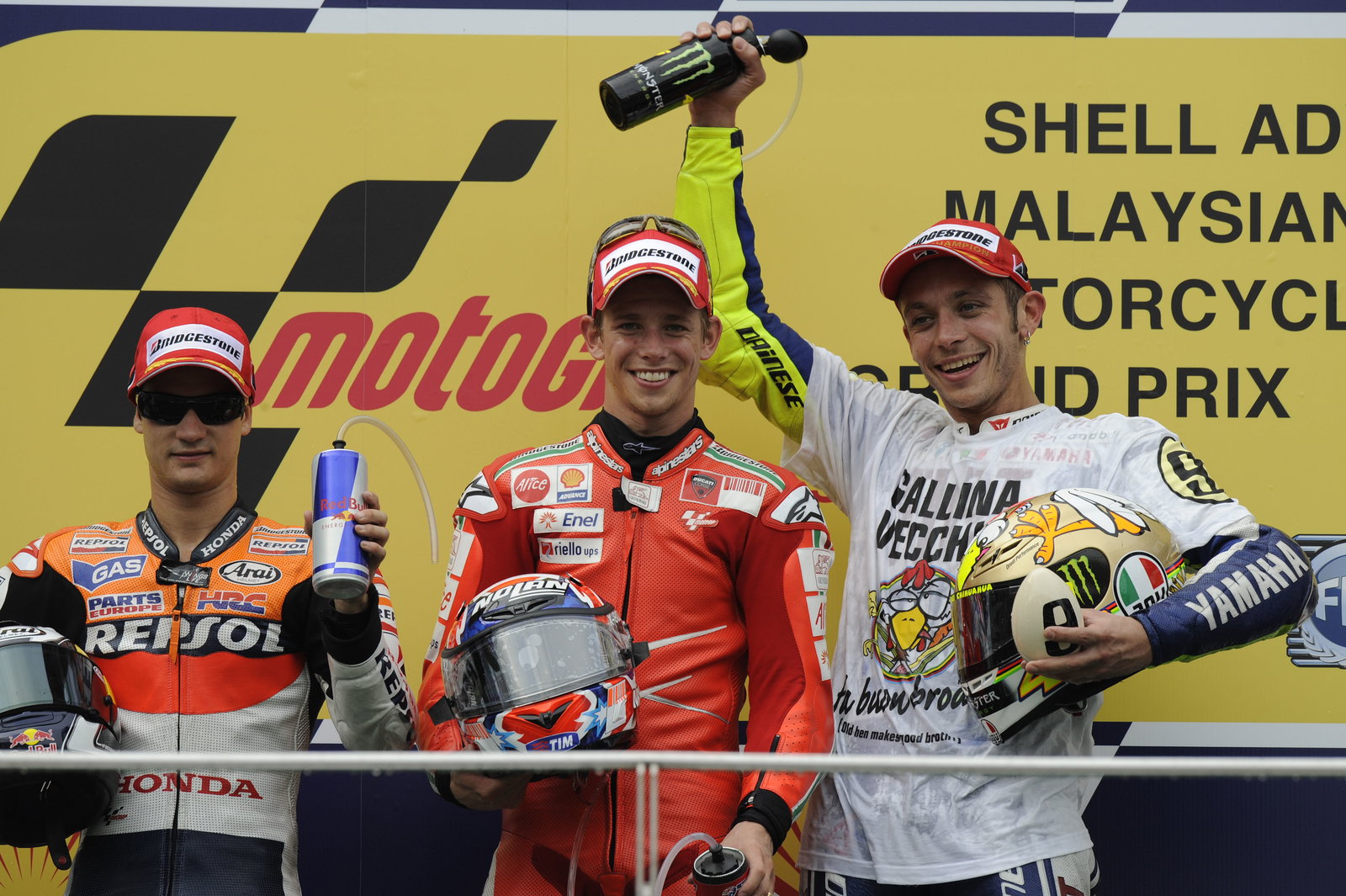 Pedrosa, Stoner and Rossi