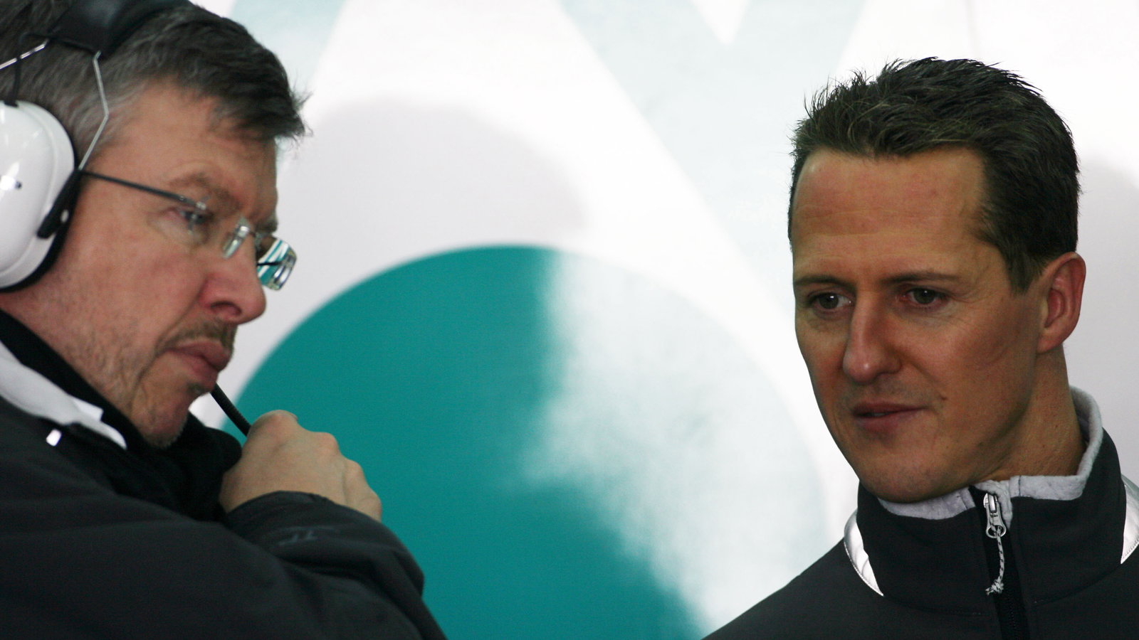03.02.2010 Valencia, Spain, Ross Brawn (GBR) Team Principal, Mercedes GP and Michael Schumacher (GER