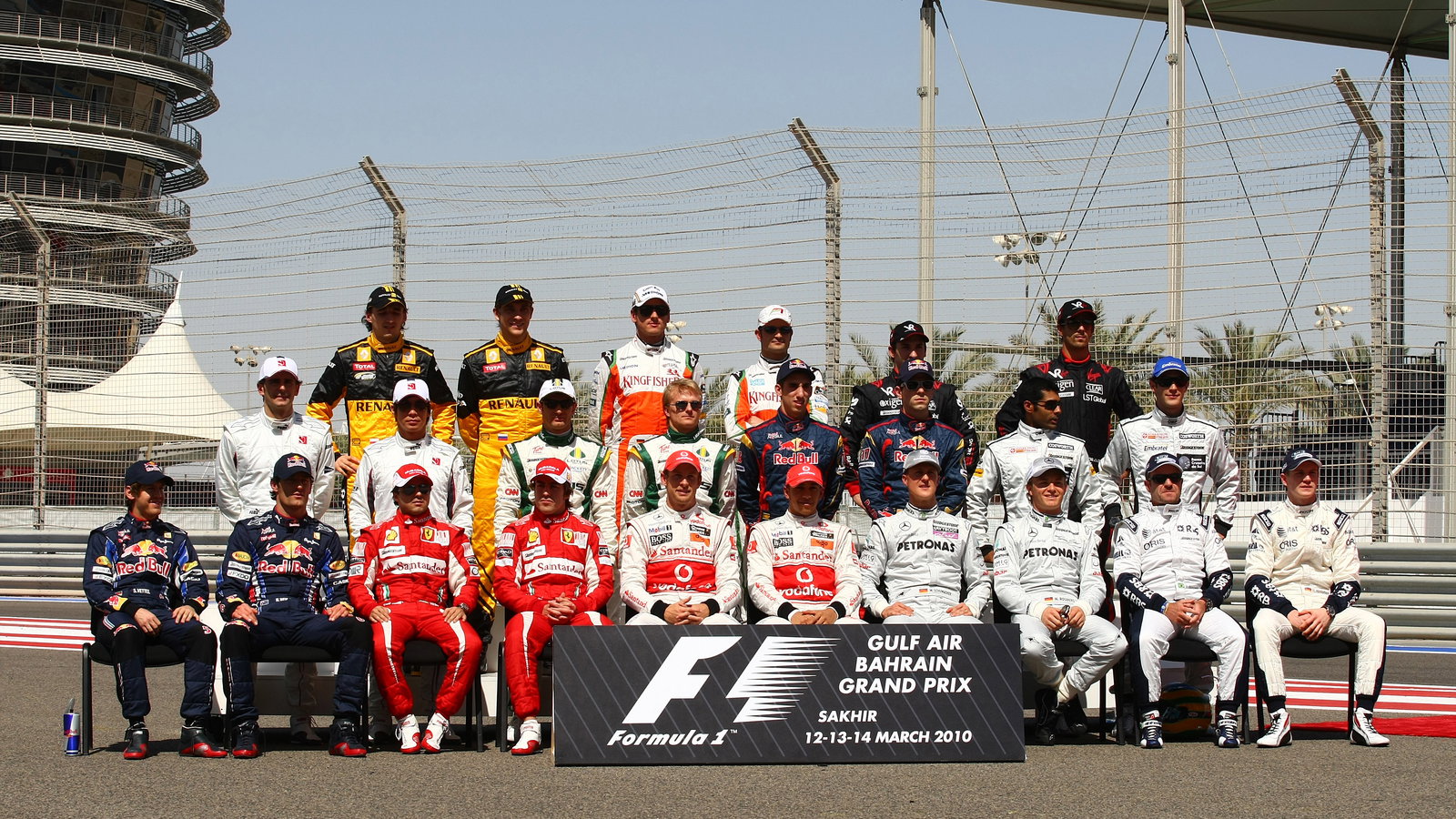 14.03.2010 Sakhir, Bahrain, Drivers 2010 - Formula 1 World Championship, Rd 1, Bahrain Grand Prix,