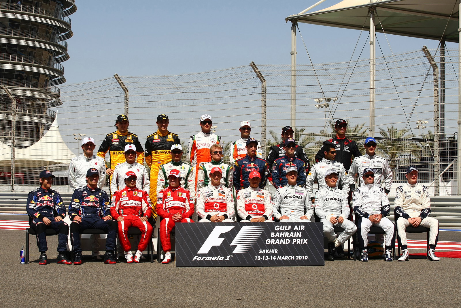 14.03.2010 Sakhir, Bahrain, Drivers 2010 - Formula 1 World Championship, Rd 1, Bahrain Grand Prix,