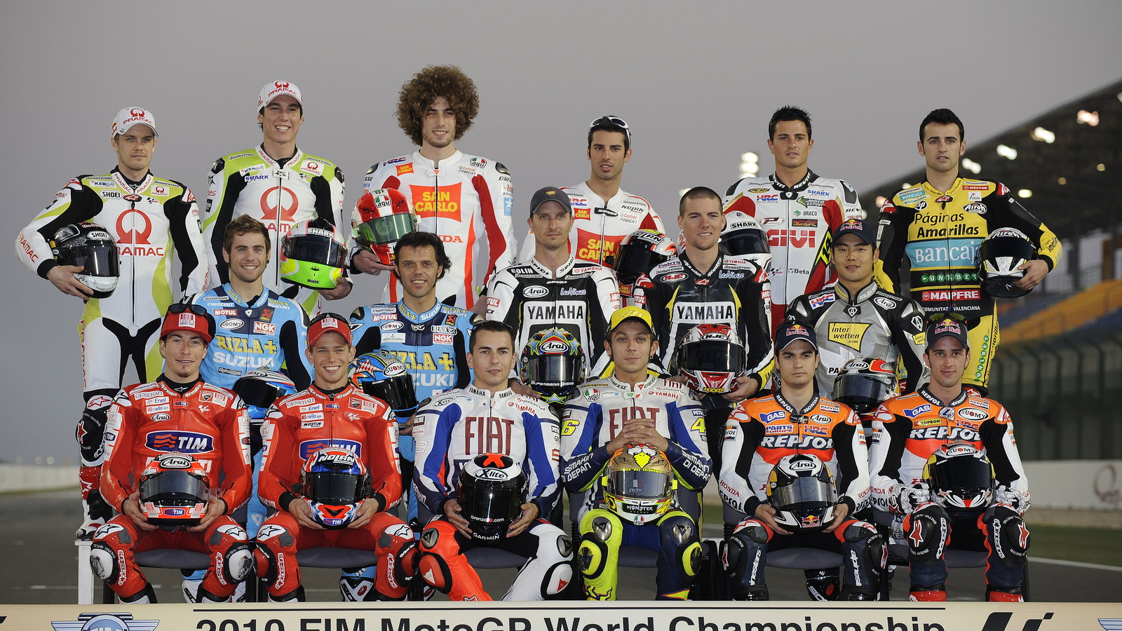 Rider line-up, Qatar MotoGP Test 2010
