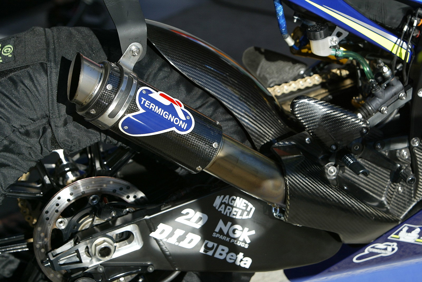 Rossi`s M1 exhaust, Spanish MotoGP 2005