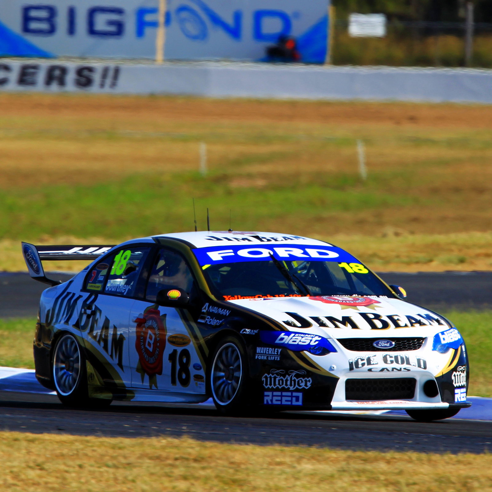 James Courtney (Aust) #18 Jim Beam DJR FG Ford Races 9 & 10 V8 Supercars Ipswich 300 Qld Raceway I