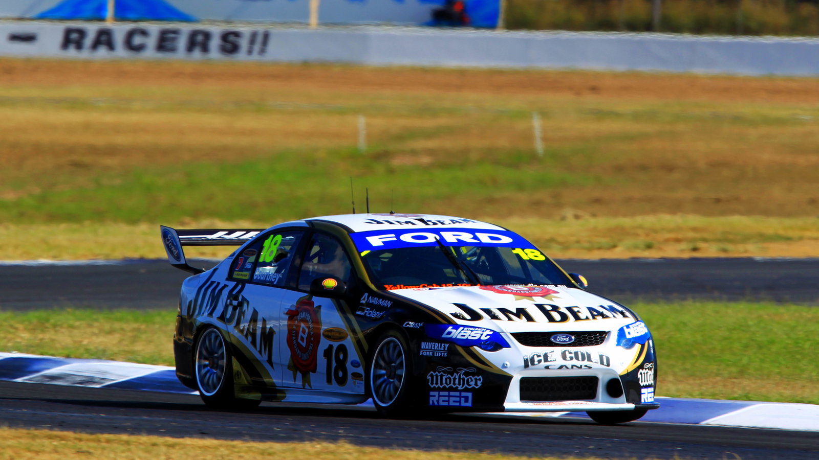 James Courtney (Aust) #18 Jim Beam DJR FG Ford Races 9 & 10 V8 Supercars Ipswich 300 Qld Raceway I