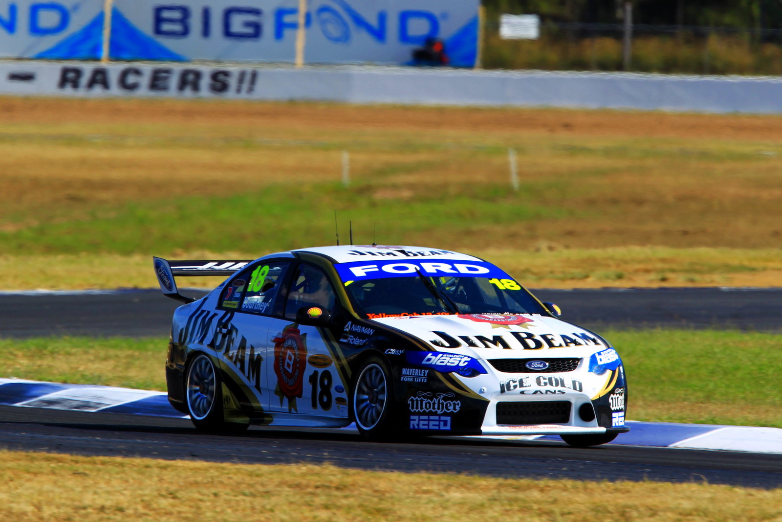 James Courtney (Aust) #18 Jim Beam DJR FG Ford Races 9 & 10 V8 Supercars Ipswich 300 Qld Raceway I