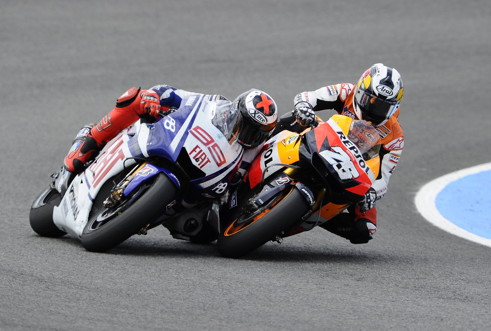 Lorenzo, Pedrosa, Spanish MotoGP Race 2010