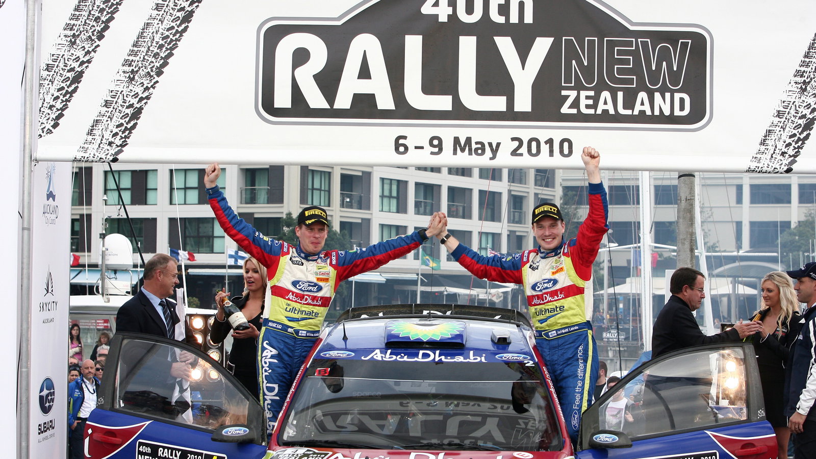 Podium Jari-Matti Latvala (FIN) Miikka Antilla (FIN) Ford Focus RS WRC 09