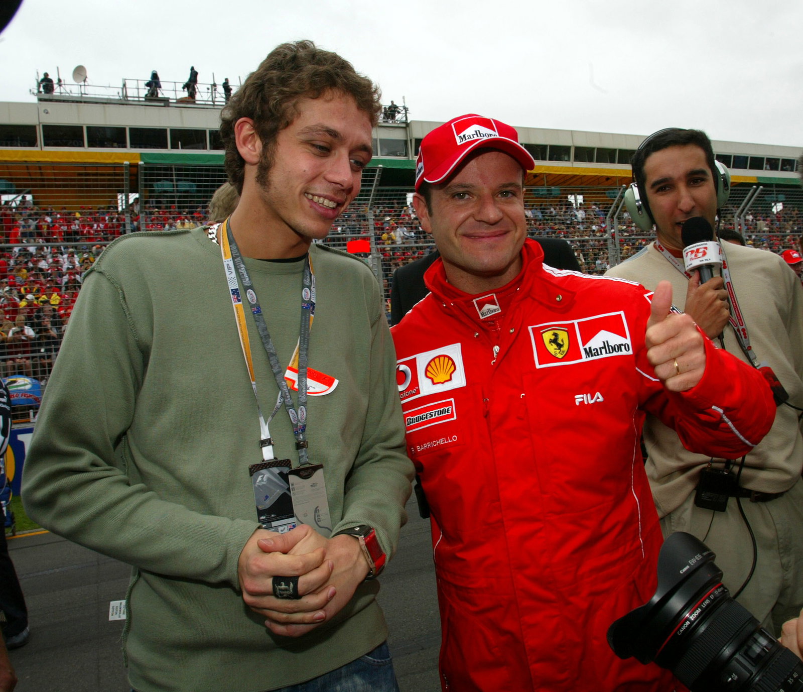 Valentino Rossi and Rubens Barrichello