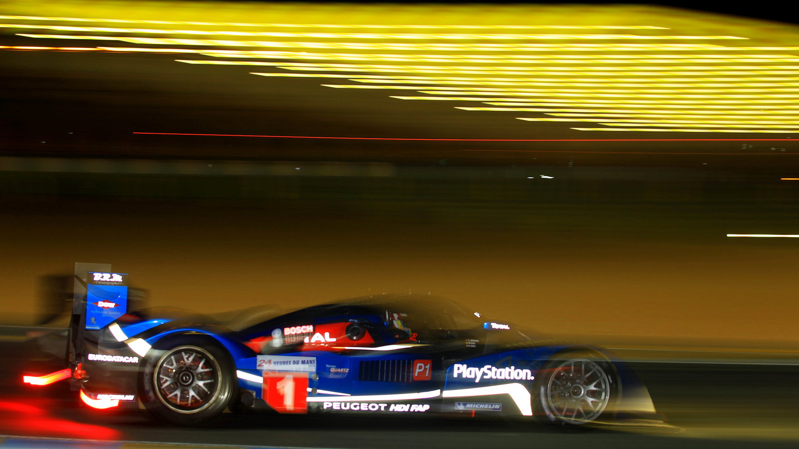 Alex Wurz (Aut) Anthony Davidson (GBR) Marc Gene (ESP) #1 Team Peugeot Total, Peugeot 908 HDi FAP