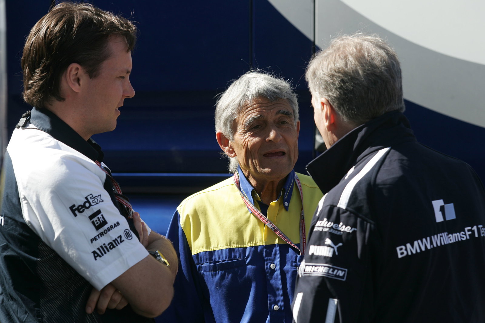 Sam Michael, Pierre Dupasquier and Patrick Head at the Spanish Grand Prix