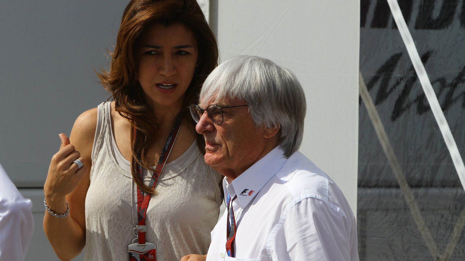 Saturday, Bernie Ecclestone (GBR), President and CEO of Formula One Management and his girlfriend F