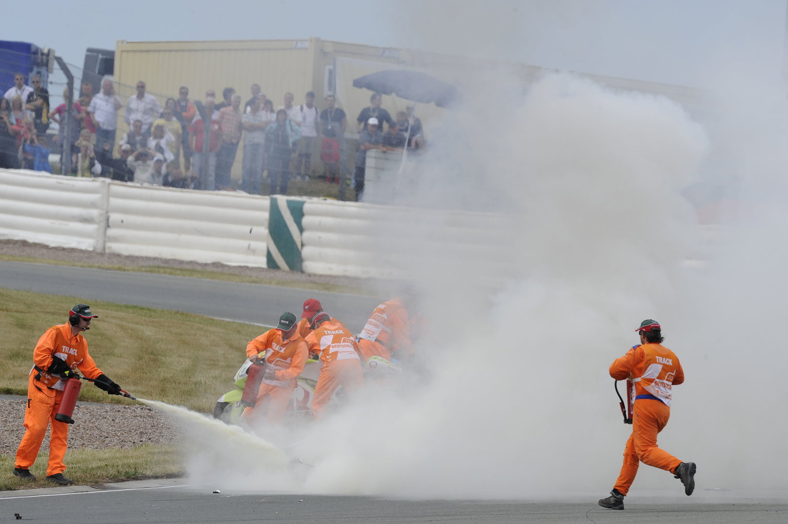 De Puniet crash, German MotoGP Race 2010
