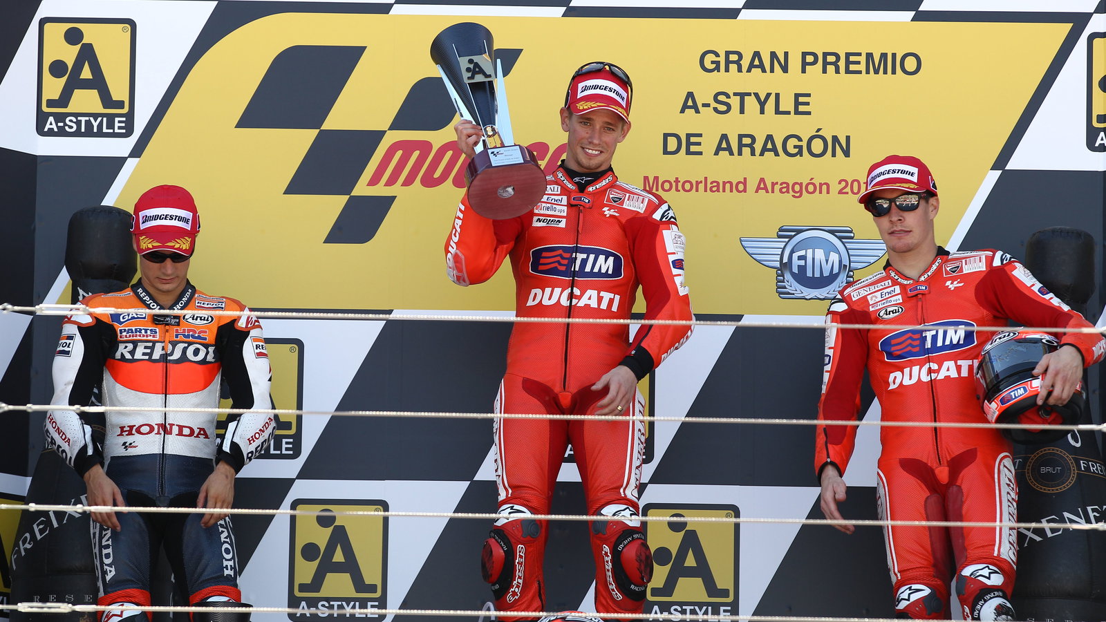 Pedrosa, Stoner, Hayden, Aragon MotoGP 2010