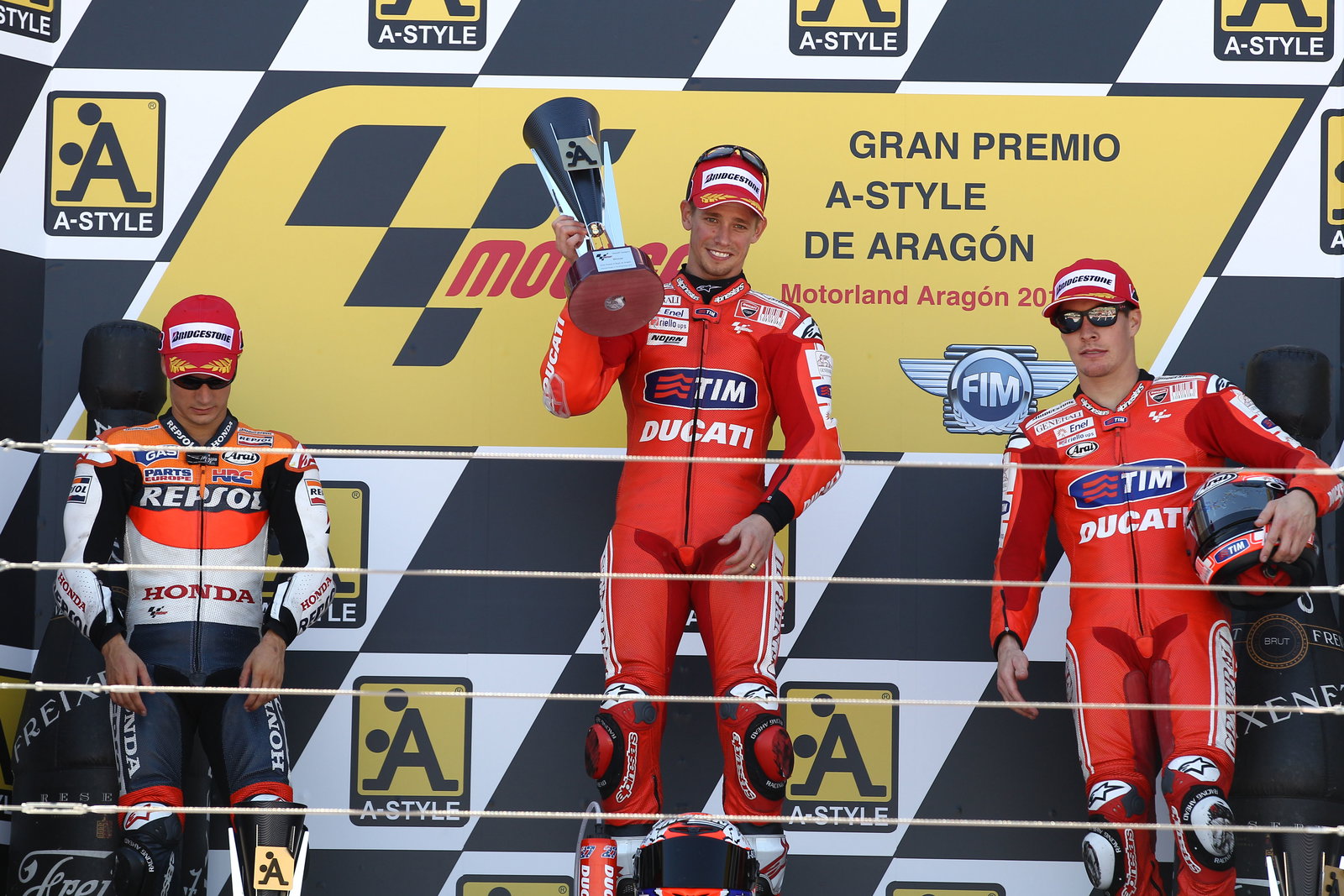 Pedrosa, Stoner, Hayden, Aragon MotoGP 2010
