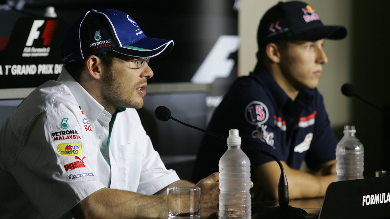 Jacques Villeneuve and Christian Klien in Thursday`s FIA press conference at the Canadian GP
