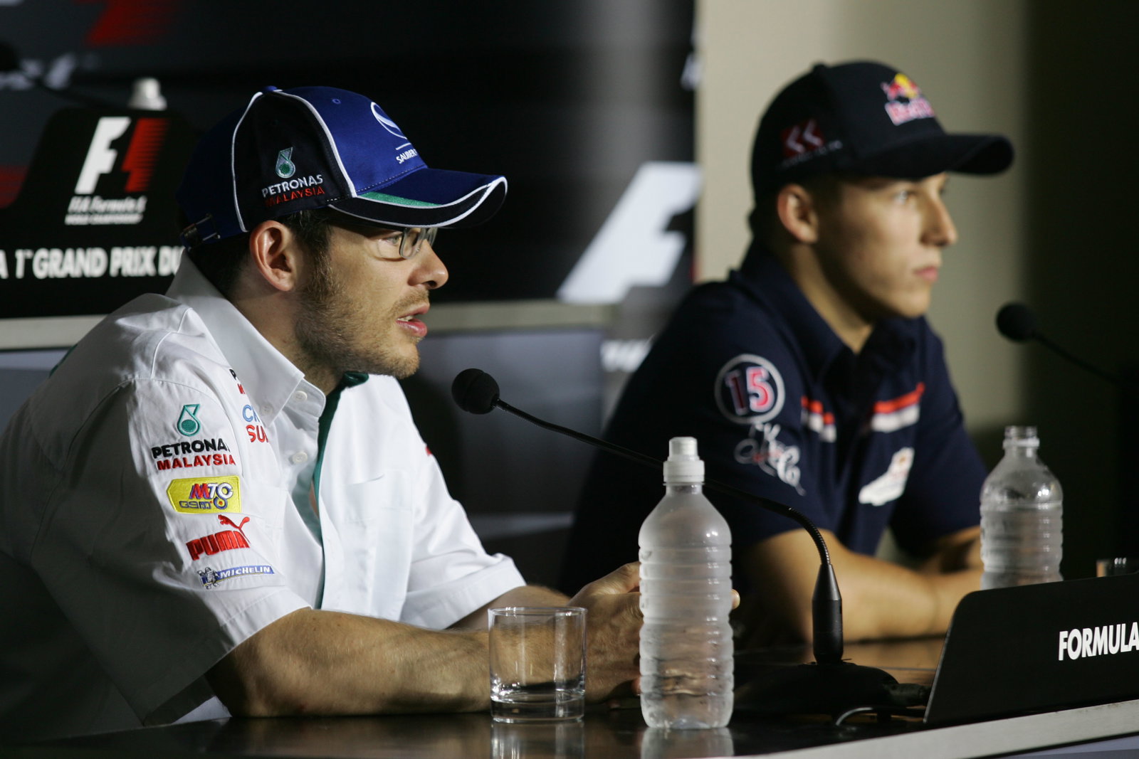 Jacques Villeneuve and Christian Klien in Thursday`s FIA press conference at the Canadian GP