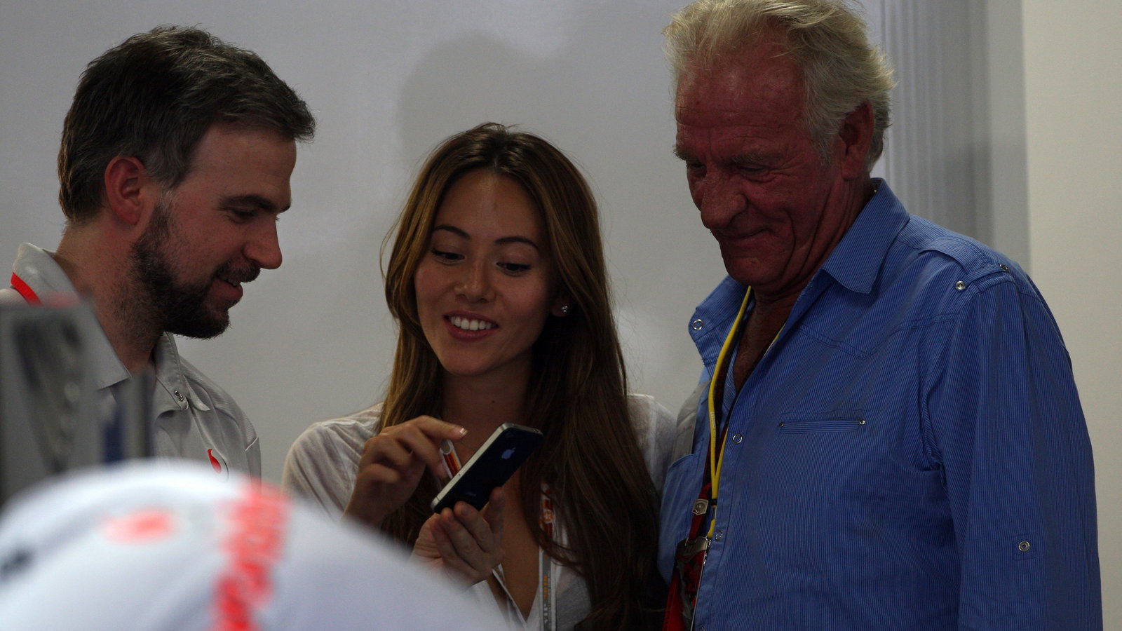 Friday, Jessica Michibata (GBR), girfriend of Jenson Button (GBR) and John Button (GBR), father of J