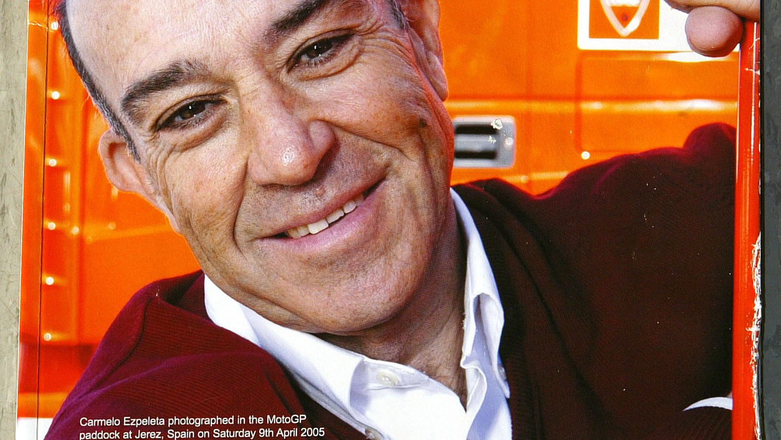 Ezpeleta on the front cover of Business F1, Catalunya MotoGP 2005