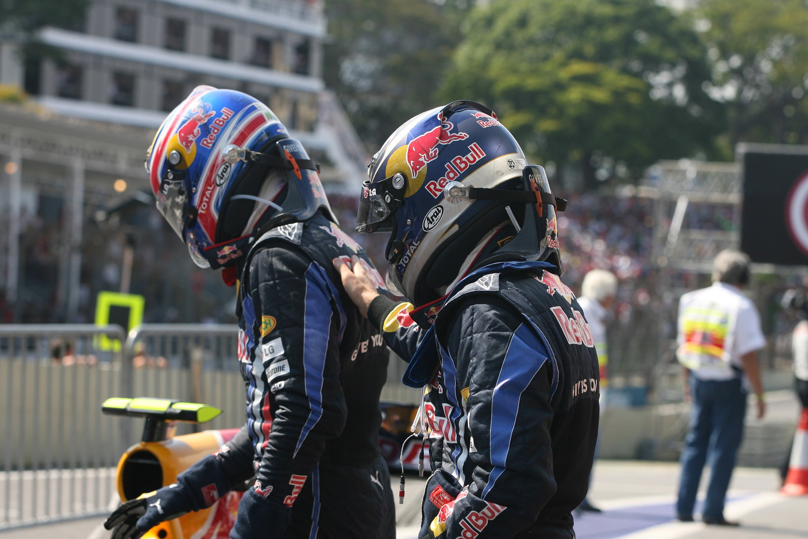Race, Sebastian Vettel (GER), Red Bull Racing, RB6 race winner and Mark Webber (AUS), Red Bull Racin