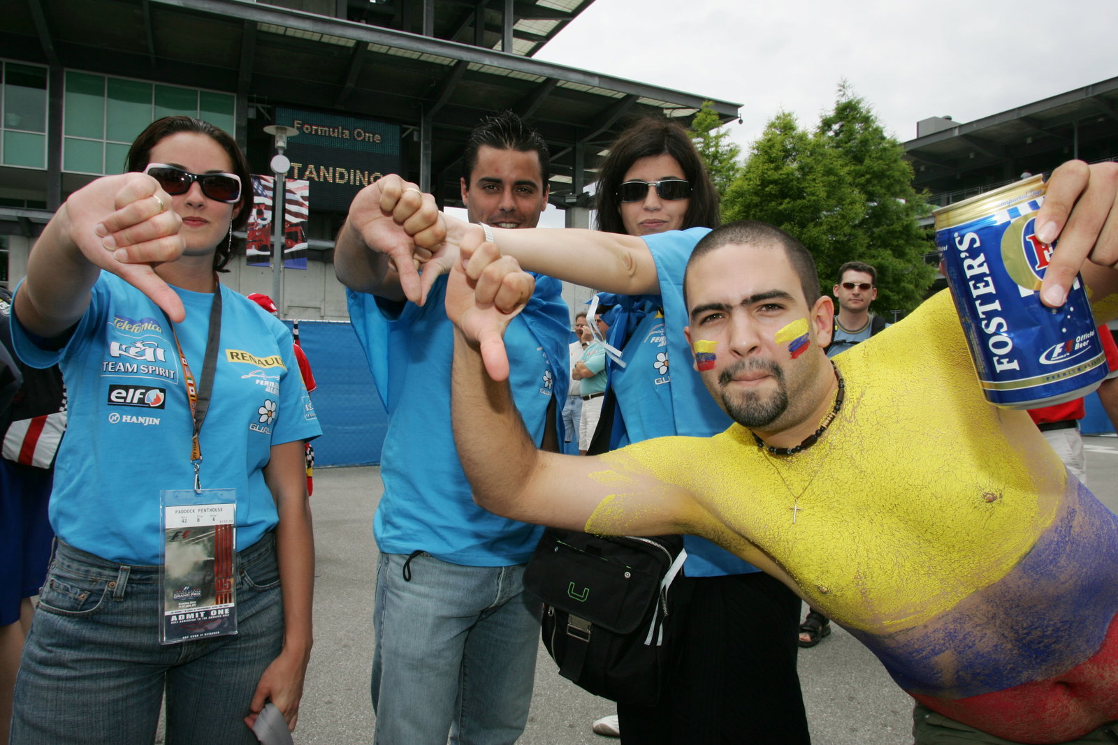 Angry fans show their displeasure after the Michelin teams withdrew from the United States Grand Pri