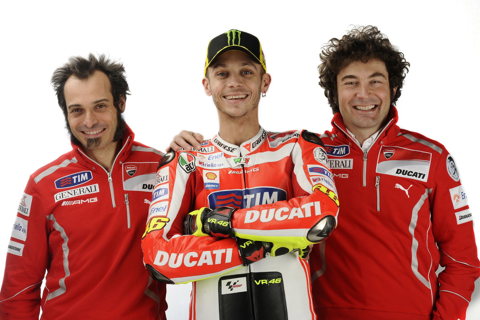 Guareschi, Rossi, Cicognani. January 2011. Image courtesy of Ducati