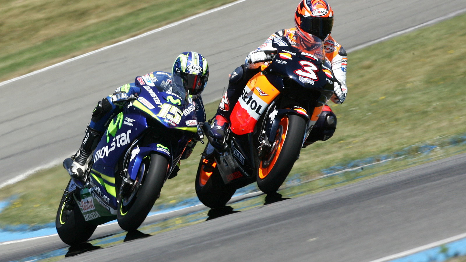 Gibernau and Biaggi, Dutch MotoGP, 2005