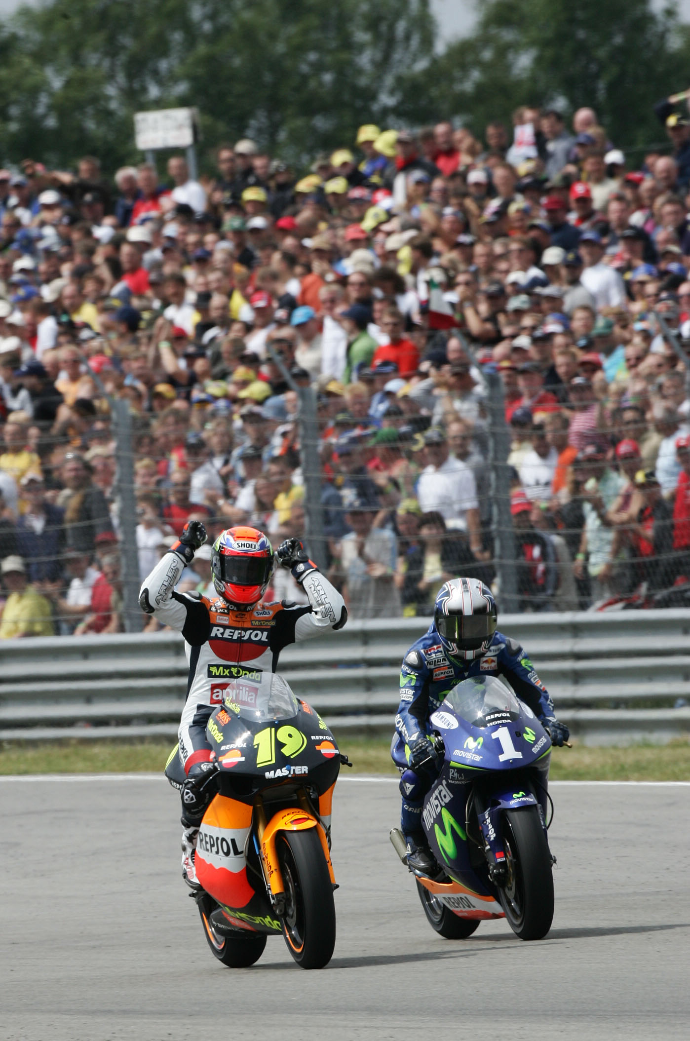 Porto and Pedrosa, Dutch 250GP Race 2005