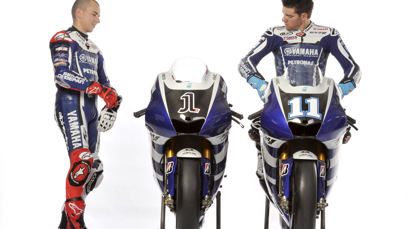 Lorenzo and Spies, Sepang MotoGP tests, 22-24 February 2011, photo courtesy of Yamaha