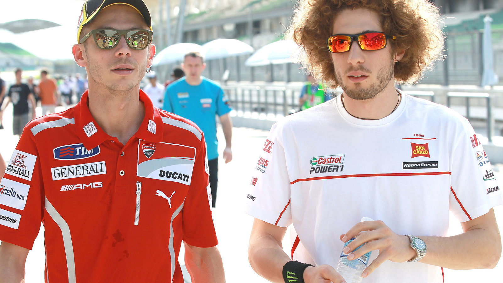 Rossi and Simoncelli, Sepang MotoGP tests, 22-24 February 2011