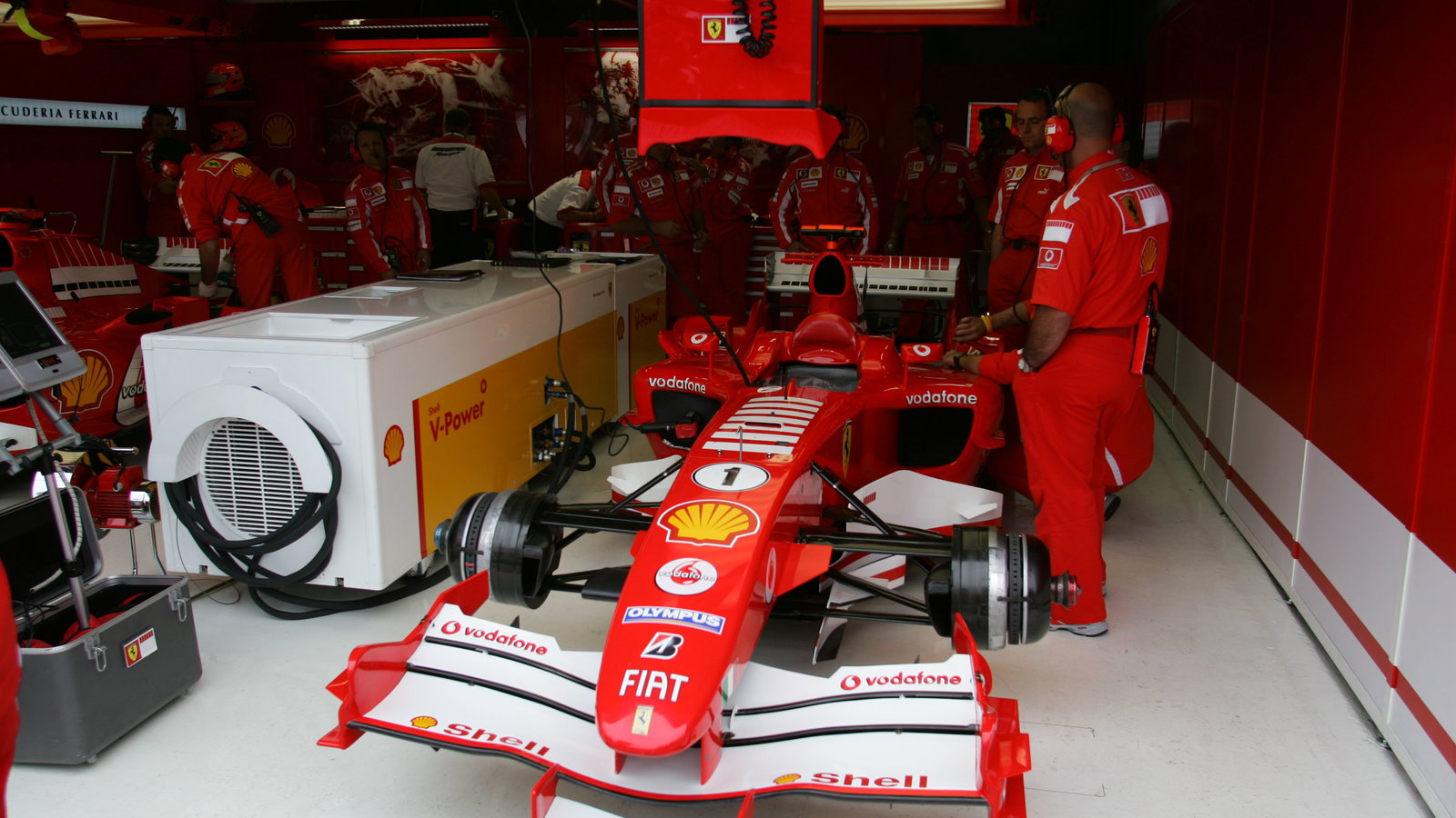 Ferrari garage at the French Grand Prix