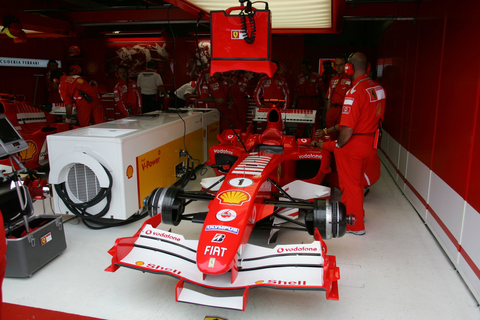 Ferrari garage at the French Grand Prix