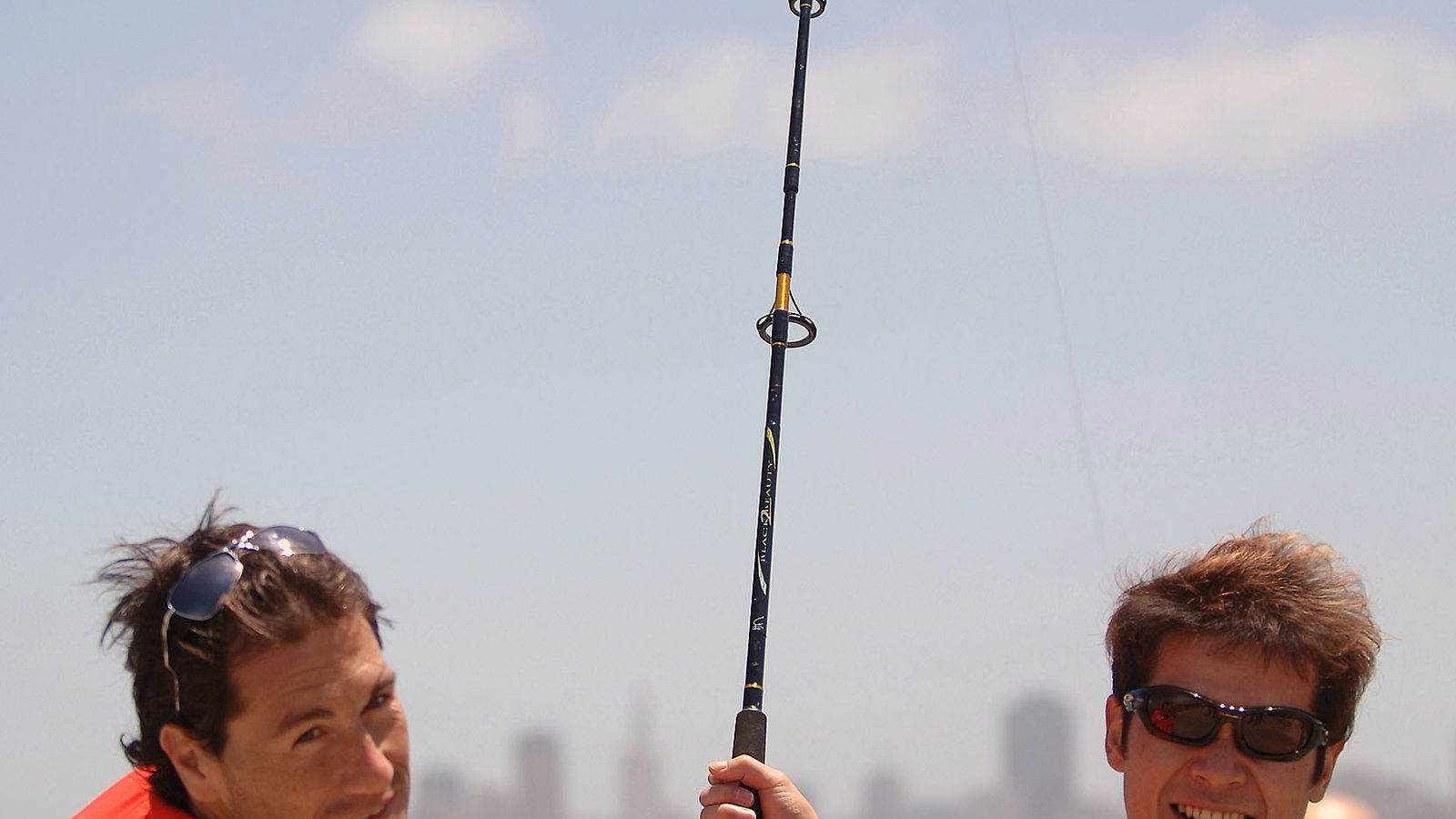 Xaus and Tamada go fishing by the Golden Gate Bridge, US MotoGP 2005