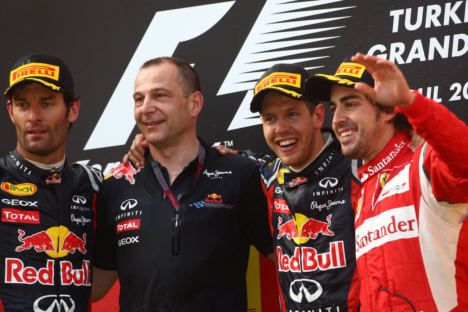 08.05.2011- Race, Sebastian Vettel (GER), Red Bull Racing, RB7 race winner, Mark Webber (AUS), Red B