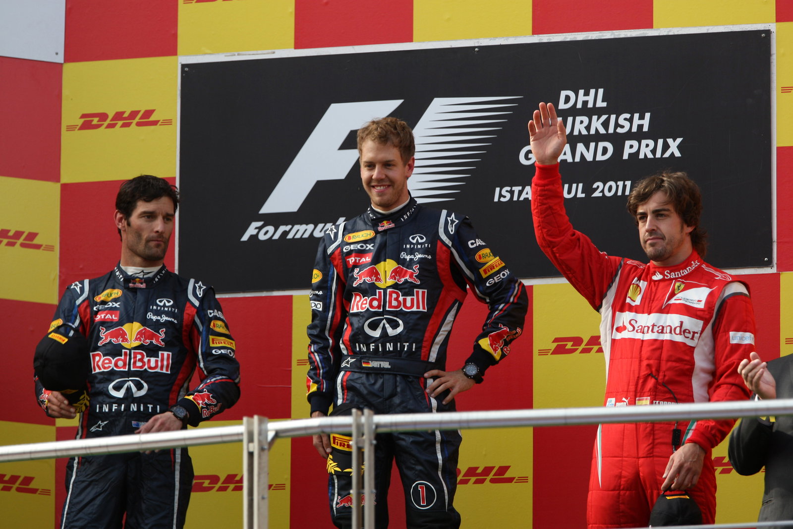 08.05.2011- Race, Sebastian Vettel (GER), Red Bull Racing, RB7 race winner, Mark Webber (AUS), Red B