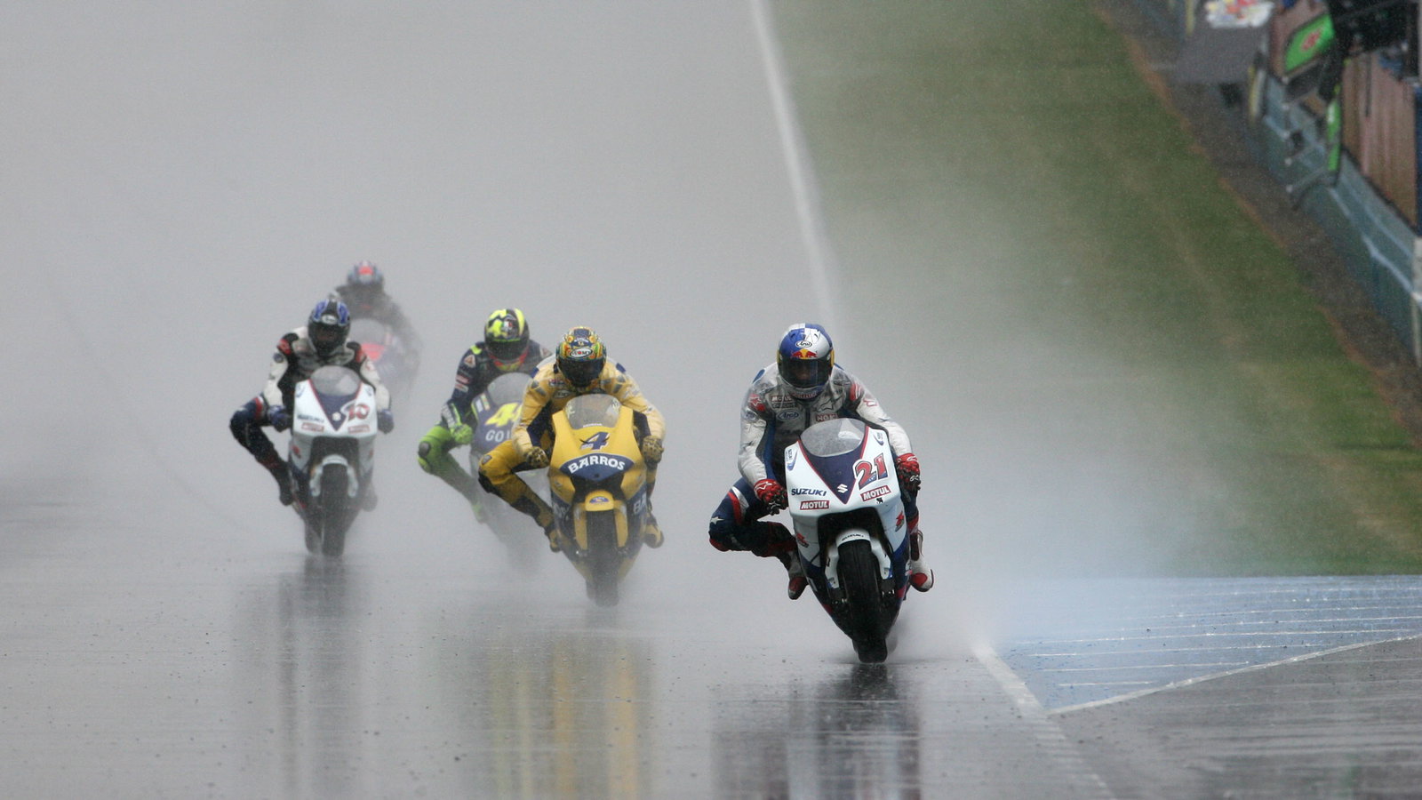 Hopkins, Barros, Rossi, Roberts, Edwards, British MotoGP Race 2005