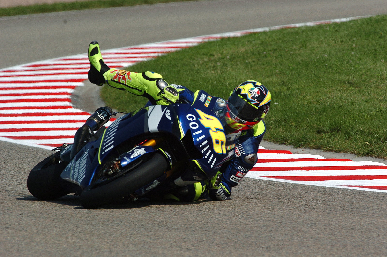 Rossi crash, German MotoGP, 2005