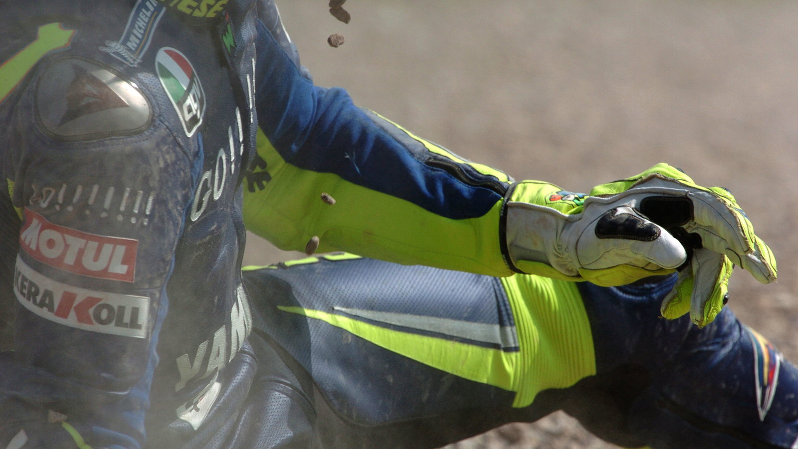 Rossi crash, German MotoGP, 2005