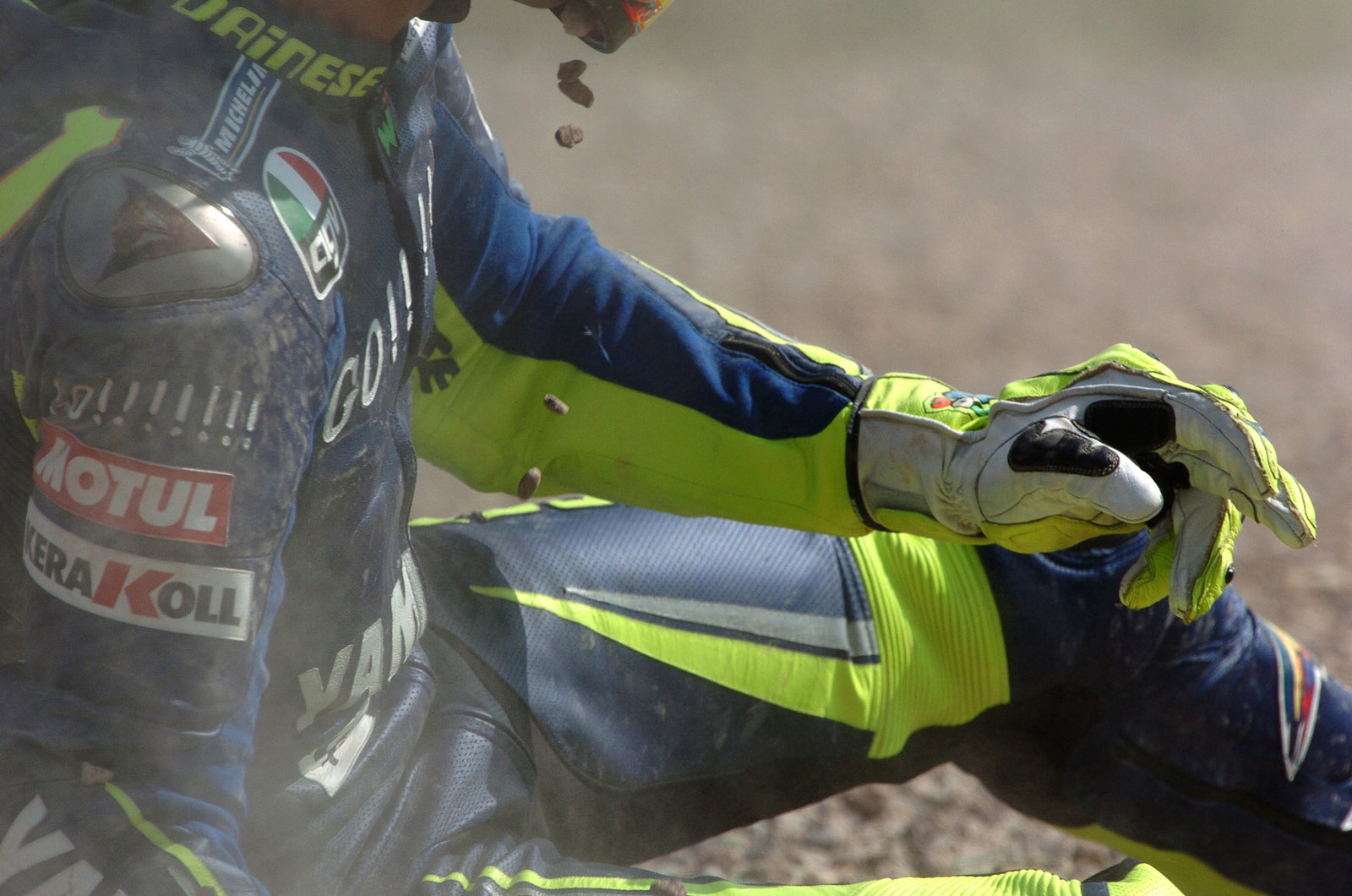 Rossi crash, German MotoGP, 2005